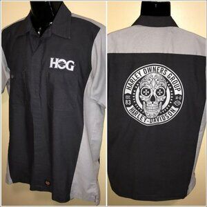 Men's Vintage Red Kap HOG Harley Davidson Owners Group Work Shirt-Size M